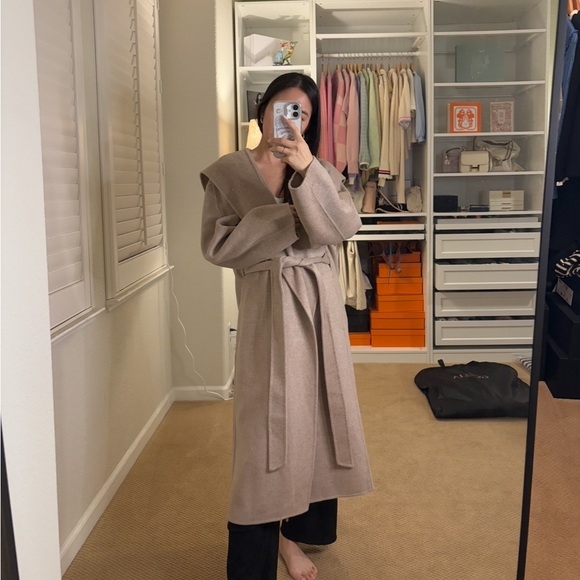 Wool Cashmere Unisex Hooded Wrap Coat - Picture 1 of 15